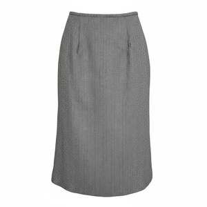 VTG Albert Nipon Gray Herringbone Wool & Silk Blend Pencil Midi Skirt